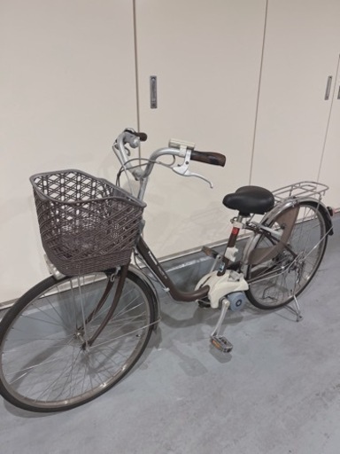 【引取限定】パナソニック　電動アシスト自転車　電気自転車　茶色