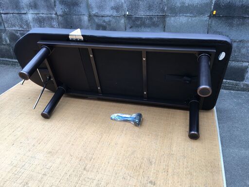 【マッサージベッド】185×70×H50㎝  エステ リクライニング 有孔 差込脚型 施術 整体 7ビューティー 