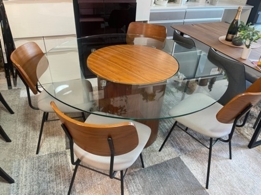 回転式ダイニングテーブルセット