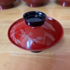 【8/26迄　新品】煮物椀5客+汁椀5客+くれは塗銘々皿5客の画像