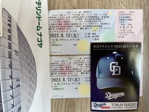 8/12 バンテリンドーム　中日対広島