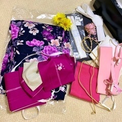 【値下げしました、中古】浴衣　一式の画像