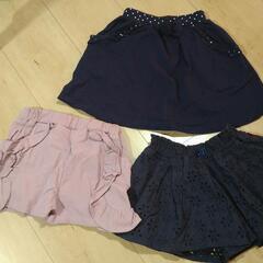 【子供服】スカート、キュロット3枚セット (110cm)