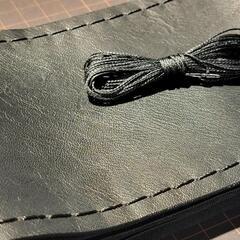 普通車向け　レザー調　ハンドルカバー　縫い付けタイプの画像