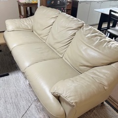 【クリーナー付】3人掛けイタリア製の革製ソファの画像