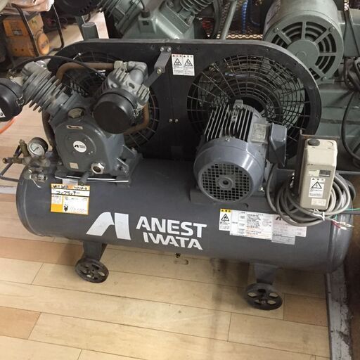 【中古】【動作OK】【店頭引取限定】ANEST IWATA アネスト岩田 エアーコンプレッサー　3馬力　200V　3相　TLP22E-10　110,000円