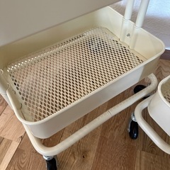 【美品】イケア　IKEA ロースコグ　ワゴン　2点セット　ベージュの画像