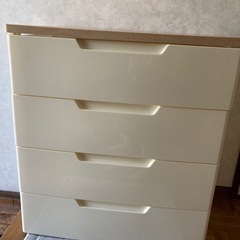 【値下げしました！】4段ウッドトップチェスト