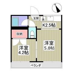 💙💙フリーレント1ヶ月付き😍敷礼０！《2K》熊谷市🐻駐車場あり！...