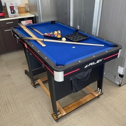 【美品‼️】定価72,160円♪ RILEY(ライリー) 家庭用ビリヤードテーブル セット 5フィート キャスター付き 折りたたみ式