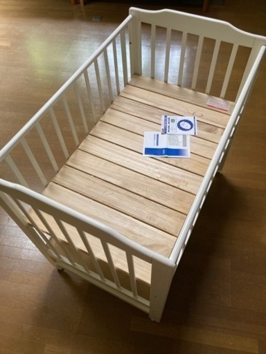 美品 カトージ ベビーベッド ハイシート ホワイト マットレス布団セット