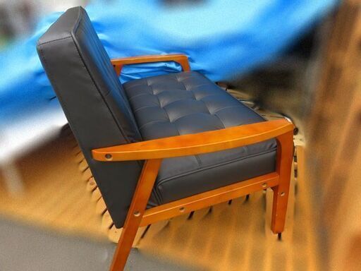 札幌市内配送可】ニトリ 二人がけコンパクトソファ 合皮 黒 W116cm 中古 