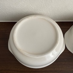 両手付 皿 ホワイト 陶器製の画像