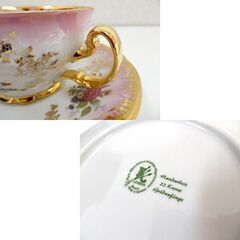 ドイツ ババリア クライバー カップ＆ソーサー・デザートプレート 金彩 花柄 ピンクがカワイイ 22Karat☆ 札幌市 豊平区 平岸の画像