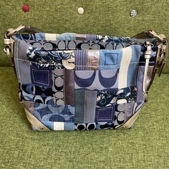 ✨美品coach デニム　パッチワーク　ショルダーバッグの画像