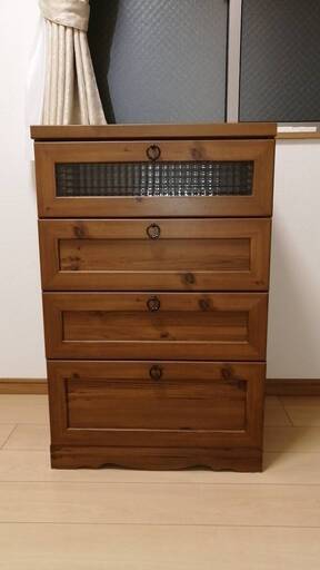 【美品】ビストロ チェスト ライトブラウン　幅58･奥行39.5･高さ90cm