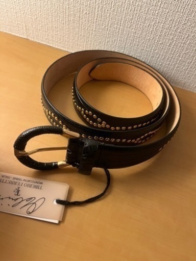 TIBERIO FERRETTI ベルト ブラック 革
