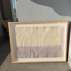 額装　オブジェ　抽象画　紙の作品　２点の画像