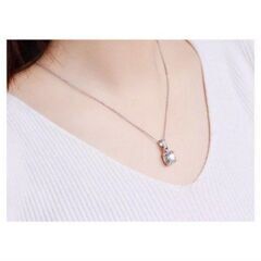 ▼J←←←M2-3 ブリリアントカット大粒ダイヤモンドＣＺスクエアラウンドパヴェペンダントネックレスの画像