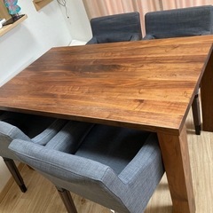 IKEA ダイニングテーブルセット机HJORSTA 椅子4脚 (ありさ