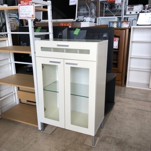 LIFELEX WBキャビネット ガラス扉 WHGD 5535－80: 家具 【ガラス天板 ガラス扉 キャビネット】