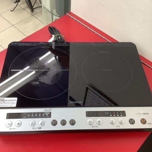 IRISOHYAMA    アイリスオーヤマ　2口IH調理器  IHコンロ　IHK-W12-B  2019年製