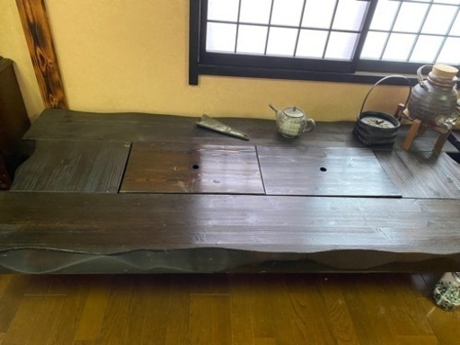 囲炉裏付き長テーブル