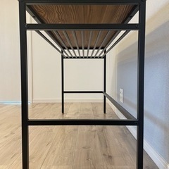 価格変更★ パソコンデスク　天然木×スチール素材　★の画像