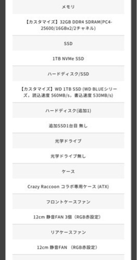Crazyraccoon コラボpc一式