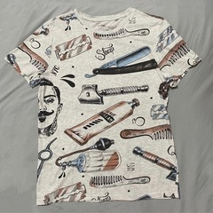 メンズ バーバー柄 デザインTシャツ