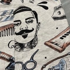 メンズ バーバー柄 デザインTシャツの画像