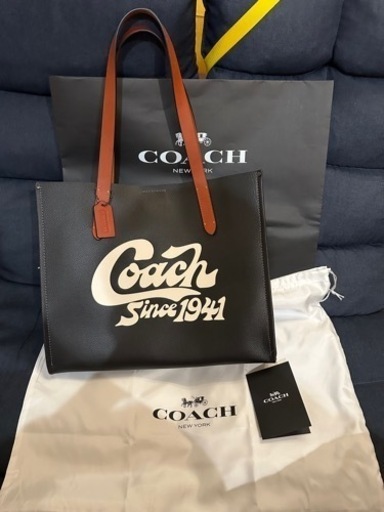COACH リレー トート グラフィック ブラック