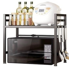 【美品】レンジ上ラック トースターラック 伸縮式 高さ調整可能