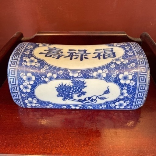 陶枕　福禄寿　明治時代