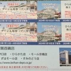 未使用 京阪グループ株主ご優待カード 1セット ひらかたパークプ...