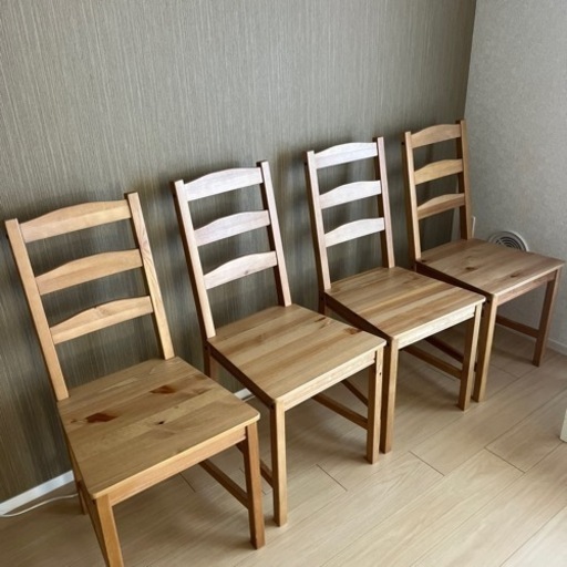 【お取引中】イケア　IKEA ダイニングチェア4脚　ヨックモック