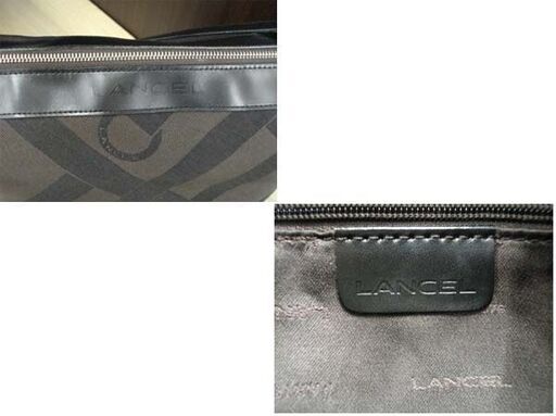 本物 LANCEL シグネチャー ショルダーバッグ ブラウン レディース ランセル ハンドバッグ 苫小牧西店