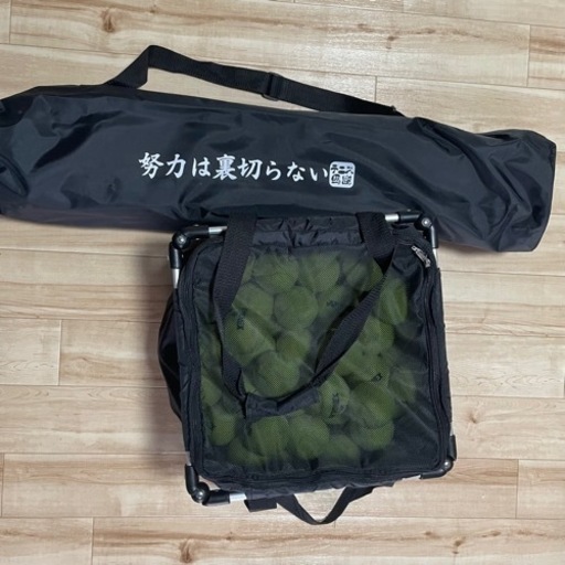 テニス馬鹿 キャスター付きボールバスケット 「努力は裏切らない