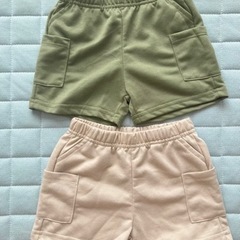 【未使用】 SHEIN 3-6m  4点セット 半ズボン ショートパンツ カーキ ベージュ ケミカル風 の画像