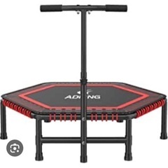 ADKING室内トランポリン 補助手すり付き 大型115cm【耐荷重150kg】の画像