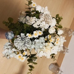 【お値下げ！】ウェルカムスペース　花瓶　造花　5セット　インテリアの画像