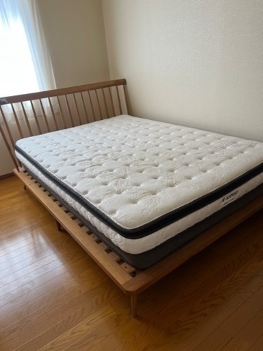 北海道旭川市 ニトリ 木製Wベッド マットレス2枚 N-Sleep Hard2-CR