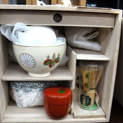 茶道具セット 茶碗 棗 茶杓 茶筅 建水 未使用品　１４３