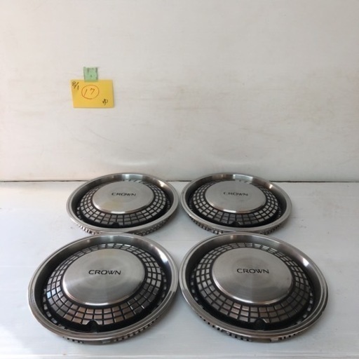 【北海道旭川市直接取引歓迎】美品 TOYOTA トヨタ 13クラウン 130系クラウン ステンレス製純正ホイールキャップ 4枚セット 昭和レトロ 当時物