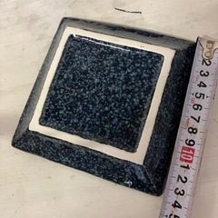 未使用　角皿　紺　3枚セット　和風　皿　キッチン用品の画像