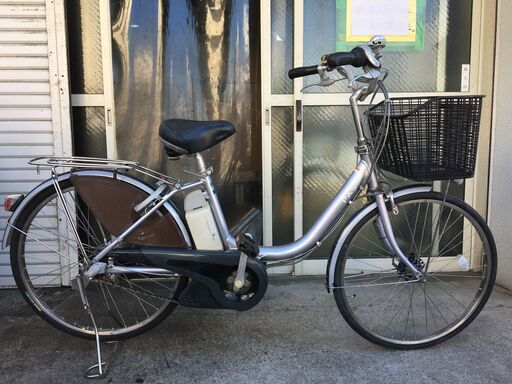 地域限定送料無料　ヤマハ　パス　新基準　8,1AH　子供乗せ　24インチ　シルバー　アシスタ　ビビ　神戸市　電動自転車