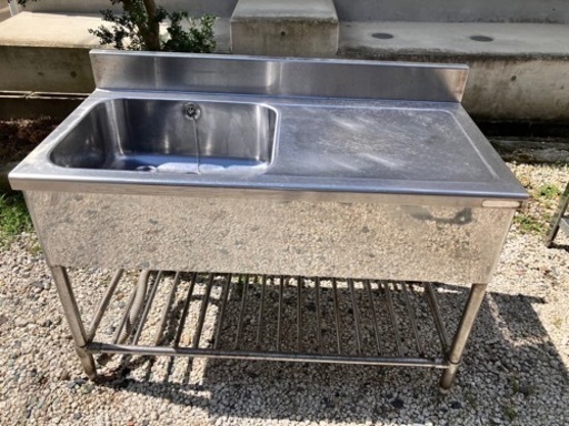 厨房業務用ステンレス製作業台(シンク一体)