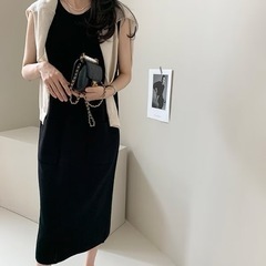 ノースリーブ  ワンピース　黒