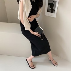 ノースリーブ  ワンピース　黒の画像