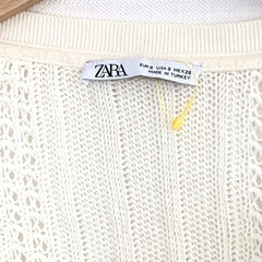 【8/10   処分します。】ZARA サマーニット クリーム ホワイト 白ニット クロシェ編み 半袖 ラブリーの画像